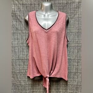 Democracy Pink Tie Front Tank Top Relaxed Style